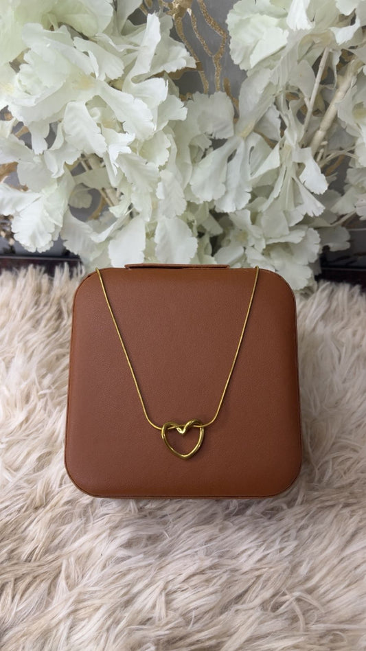 Premium Quality Stainless Steel 18k Golden Heart Necklace