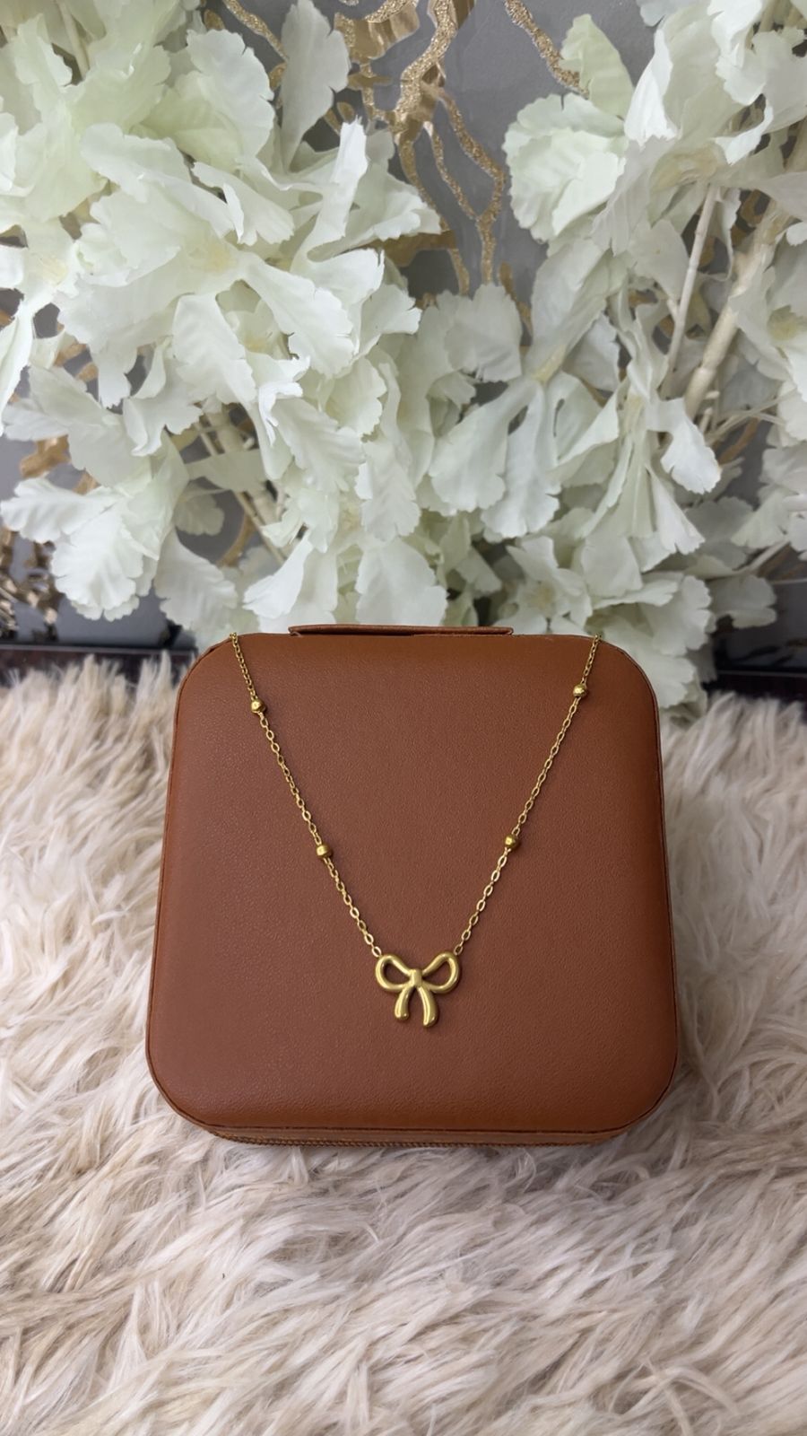 Premium Quality Stainless Steel 18k Luxury Bow Necklace