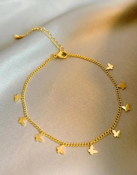 Gold Plated Butterfly Design Bracelet for Girls